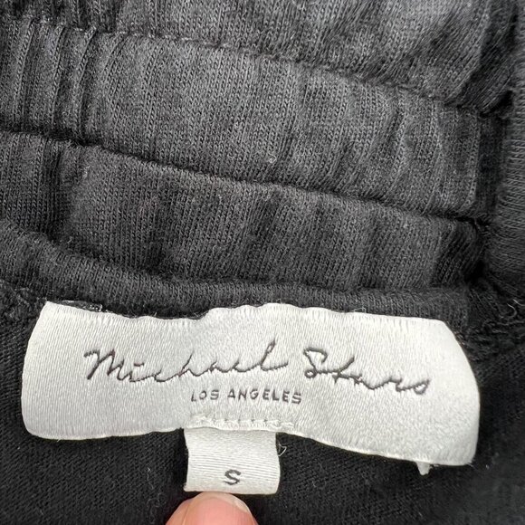 Michael Stars S Black Tank Jumpsuit Cotton Modal Drawstring Waist Theo Lounger - Picture 9 of 10